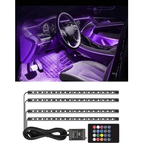 Car Decoration Light Interior Atmosphere Light Decorative RGB LED Strip Light With USB Wireless Remote Control Multiple Modes