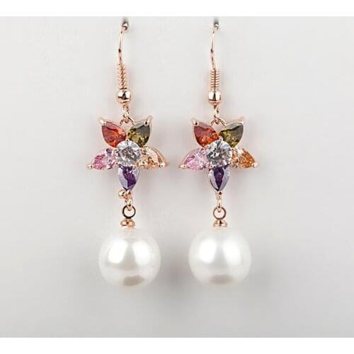 Bijoux Femme Vintage Double Sided Stud Pearl Earring Holder Ear Cuffs Earrings For Women Oorbellen For Women christmas jewelry