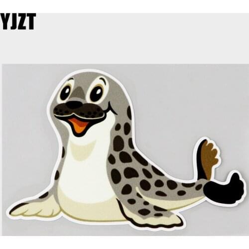 YJZT 15.2CM×10.2CM Decal Lovely Baby Seal High Quality PVC Car Sticker 11C-0161