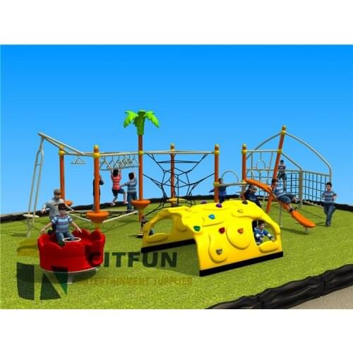 Funny kids outdoor playground gym climbing structure nets OP14-135C