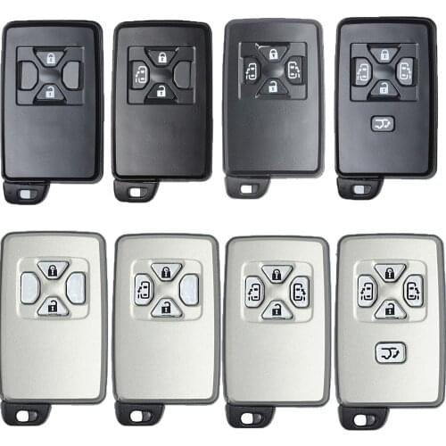 KEYECU Replacement New Smart Card Remote Key Shell Case Fob 2/3/4/5 Button for Toyota (Shell Only) with Uncut Blade