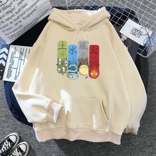 Totoro Studio Ghibli Kawaii Funny Anime Hoodies Women Cartoon Sweatshirt Ullzang Fashion Spirited Away Hoody Aesthetic Harajuku