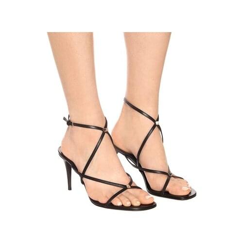 2022 Ankle Strap Women Sandals Summer Fashion Brand Thin High Heels Gladiator Sandal Shoes Narrow Band Party Dress Pump Shoes