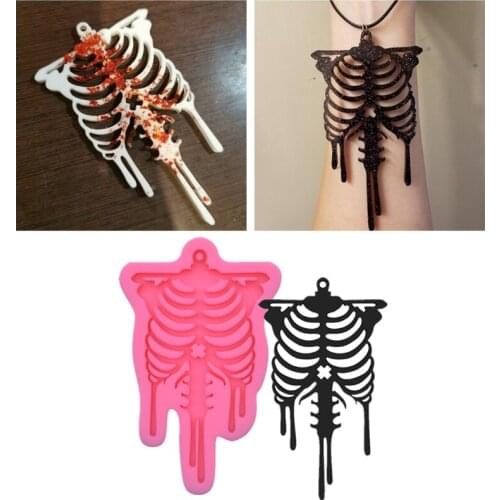 1 Pc Keychain Epoxy Resin Mold Skull Pendant Silicone Mould DIY Crafts Jewelry Necklace Casting Tools