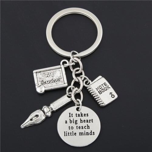 1pc Engraving Blank Charms Keychain For Couples Lovers Teachers Gifts Fit Words Keychain ID Thank You Tag Pendant