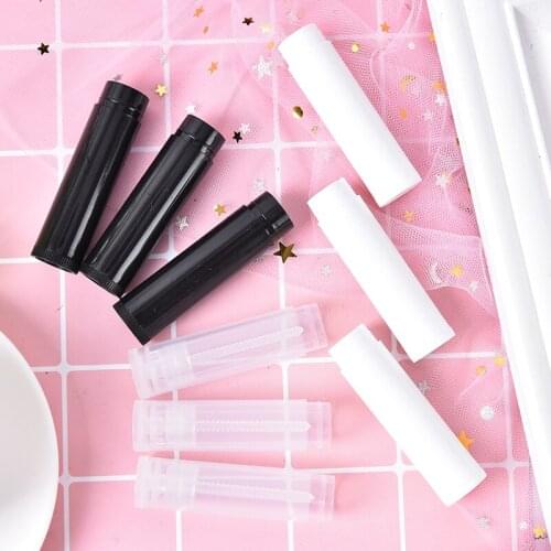 100pcs 5ml Diy Empty Lipstick Bottle Lip Gloss Tube Lip Clear Black White Balm Tube Container With Cap Cosmetic Sample Container