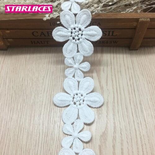 12yards flower water soluble milk silk lace trim fabric ribbon bar code wedding dress Clothing skirt DIY decoration accessories