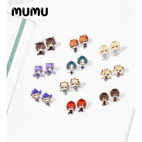 2021 New Game Genshin Impact Stud Earring Epoxy Jewelry Resin Acrylic Earrings Handmade Gifts Fan