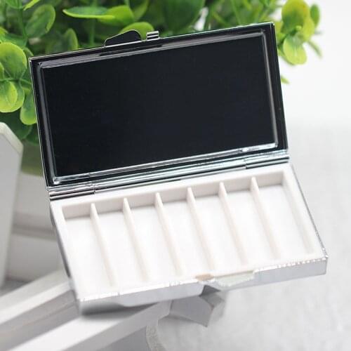 5pcs Plated Silver 7 Grid Folding Pill Box Case Container For Drug Holder Medicine Tablet Capsule Box Container Storage Travel