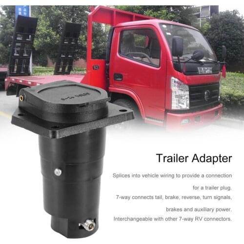 7 Pins Plug Trailer Adapter Connects Trailer Transfers Converter Connector