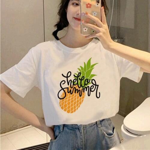 Pineapple Fruit Clothing Printed T-shirt Womens T-shirt Fashion Womens Top Graphic T-shirt Womens Kawaii Camisas T-shirt