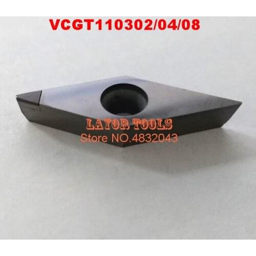 Free shipping 2PCS VCGT110302/VCGT110304/VCGT110308 PCD Inserts , CNC PCD Diamond insert For Lathe Tools Inserts For SVJCR/SVVCN
