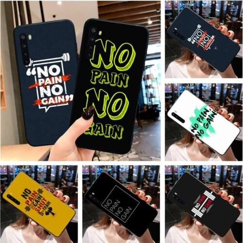 No Pain No Gain Gym Fitness Phone Case For OPPO Realme 6 Pro Realme C3 5 Pro C2 RENO2-Z A11X