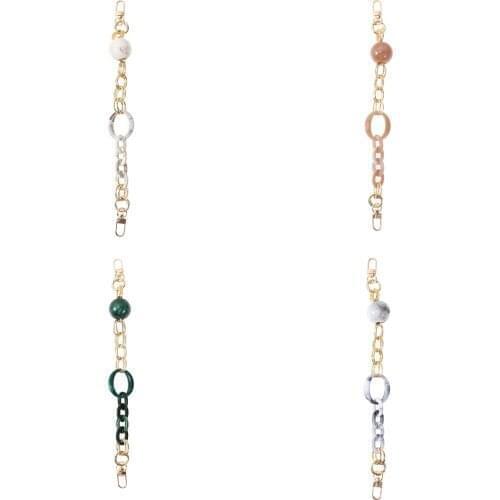 Fashion Woman Bag Accessory Detachable Part Replacement Beads Chain Beige Resin Luxury Strap Women Acrylic Shoulder Handle Chain