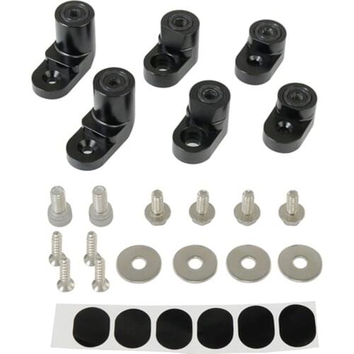 Black Anodized Aluminum Rear Wing Spoiler Riser Kit for Ford Fiesta ST T-6061 2014-Up