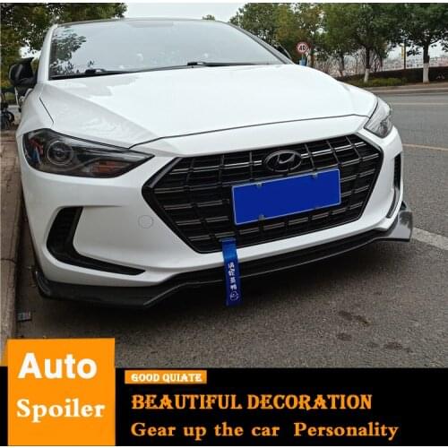 For Hyundai Elantra Body kit Spoiler 2016 2017 2018 2019 front Bumper Diffuser Bumpers Protector Rear Spoiler ABS rear lip 3pcs