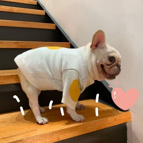 French Bulldog Fashion Sweater Jumper Pet Dog Clothes Winter Warm Hoodie Jacket Coat for Small Medium Dogs Corgi Chihuahua AQC38