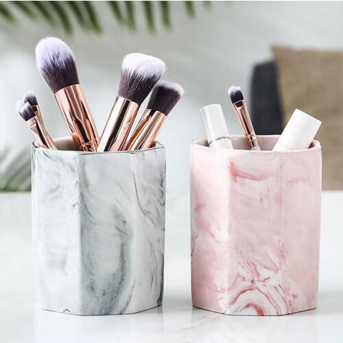 Ceramic Cosmetic Make-up Brush Storage Box Jar Pen Holder Desktop Organizer acrilico organizador jewelry organizer storage