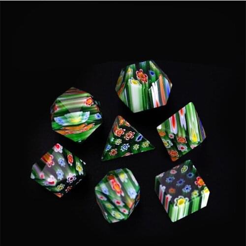 Polyhedral gem dice 7 pieces set Colorful Crystal Board game dice decoration Holiday Gift