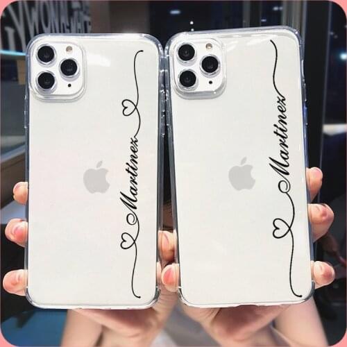 Custom Line Love Your Name Phone Case For iphone SE 2020 6 6S 7 8 Plus X XS XR Max 11 Pro 12 Mini MAX Soft silicone phone Case