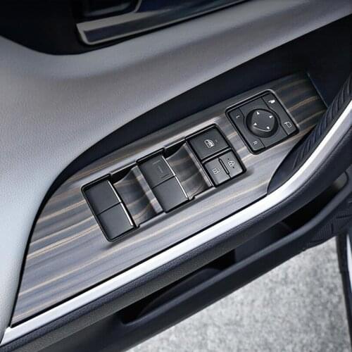 Car Window Motor Door handle Armrest Cover Sticker for Toyota RAV4 RAV 4 XA50 50 2019 2020 Car Interior Peach Wood Decoration