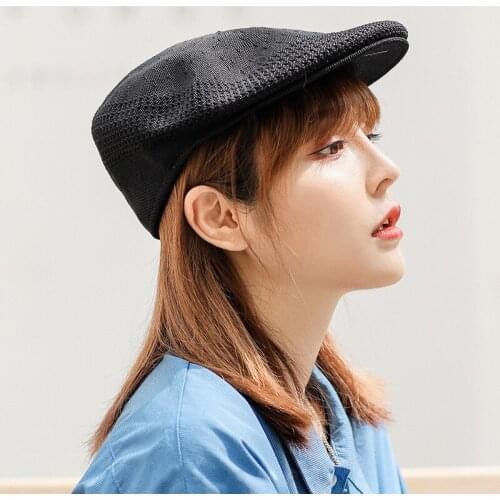 New Ladies Casual Newsboy Hat Spring And Aummer Thin Retro Beret Fashion All-Match Casual Hat Unisex Octagonal Hat Forward Cap