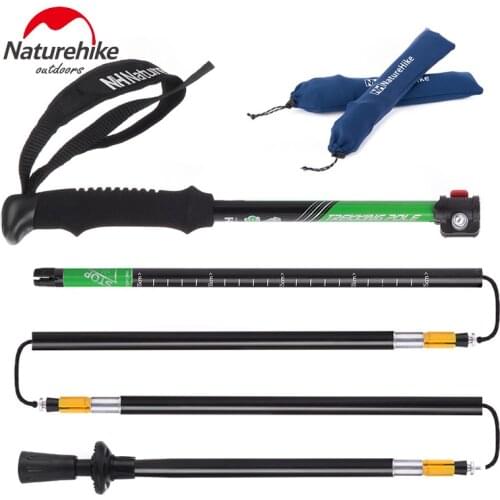 NatureHike NH15A023-Z Outdoor Hiking Ultra-light EVA Handle 5-Section Adjustable Canes Walking Sticks Trekking Pole Alpenstock