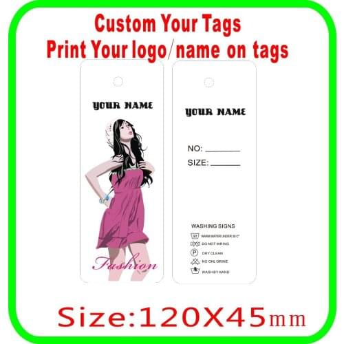 Print your logo your shop name on tags Custom girl skirt clothes tags ,Wholesale 500PCS free shipping 300gsm Paper