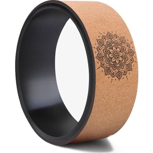 Cork Yoga Wheel Lotus Pattern Diameter 33cm TPE Pilates Circle For Gym Workout Back Training Tool Bodybuilding