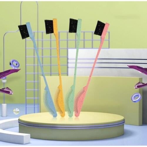 Beauty Double Side Edge Control Hair Comb Hair Brush Eyebrow Brush Hair Styling Salon Hair Accessories Random Color