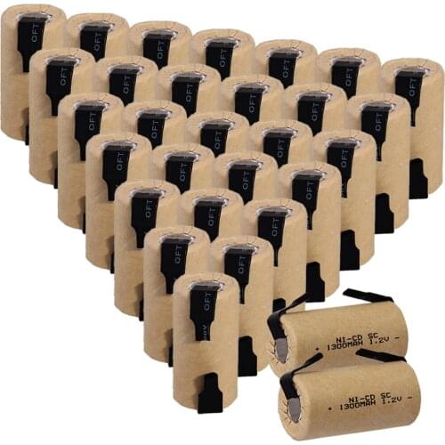 Real capacity 30 pcs SC battery 1300mah 1.2V NICD SUBC batteries fast delivery to RUSSIA SPAIN FRANCE UK US for power tools