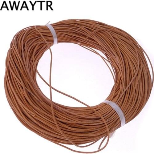AWAYTR 10m/Lot 1mm Leather Cord Round Genuine Real Leather Rope Nature Cord for Bracelet Necklace DIY Jewelry Making