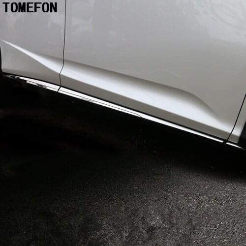 TOMEFON Car Auto Cover Styling ABS Chrome Car Body Door Side Moulding Antiscuff Rib Bar Frame Accessories For Lexus RX 2016