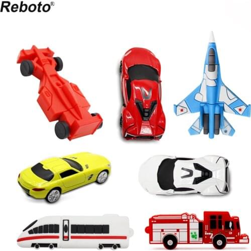 Reboto Cartoon Pendrive Airplane Bus Cool Car USB Flash Drive 4GB 8G 16G 32GB 64GB U Disk Pen Drive Memory USB2.0 Stick for Gift