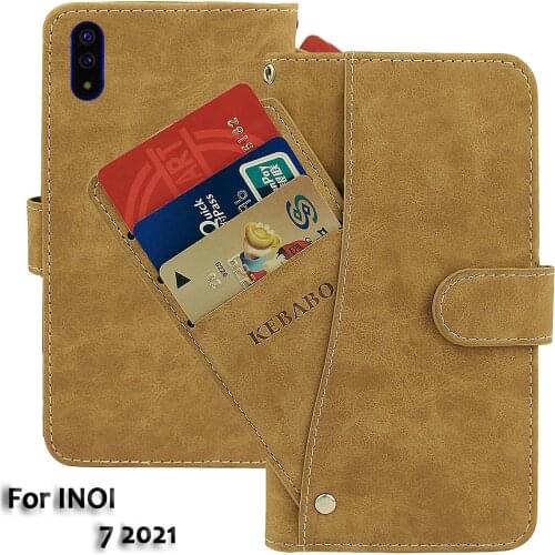 Vintage Leather Wallet INOI 7 2021 Case 6.22" Flip Luxury Card Slots Cover Magnet Phone Protective Cases Bags