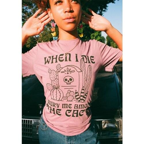 Calelinka Vintage 80s 90s Skull Tombstone Print Funny Graphic Tees For Female Summer Short Sleeve Cotton Top Ins Letters T shirt