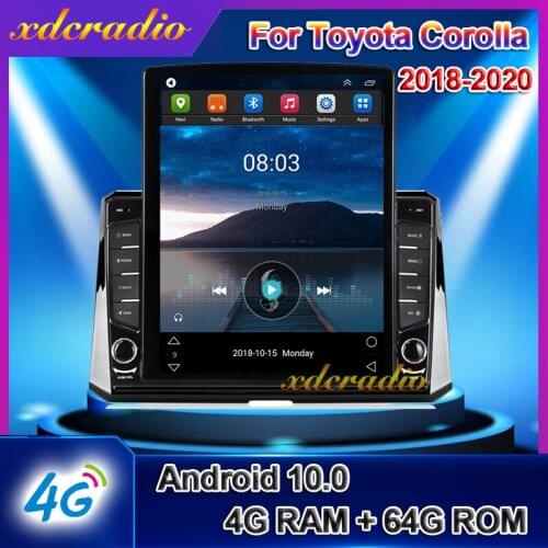 Xdcradio 10.4" Android 10.0 Tesla Style Vertical Screen For Toyota Corolla Car Radio Automotivo Multimedia Navigation 2018-2020
