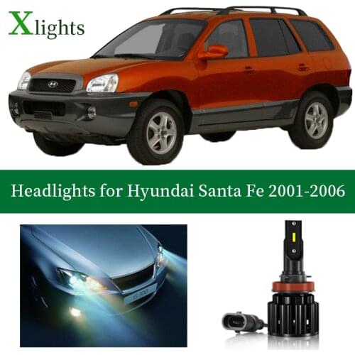 Xlights For Hyundai Santa Fe 2001 2002 2003 2004 2005 2006 Led Headlight Bulb Low High Beam Lamp Headlamp Auto Light Accessories