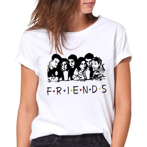 2021 Summer T-shirts Letter Friends T-shirt friends tv show graphic t shirt women Summer Short Sleeve Femme Fashion Top Female