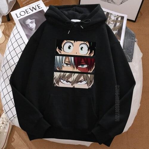My Hero Academia Cute Anime Hoodie Woman 2021 Comfort Simple Hooded Harajuku Casual Hoodies Printed Fashion Lace-Up Women Hoody