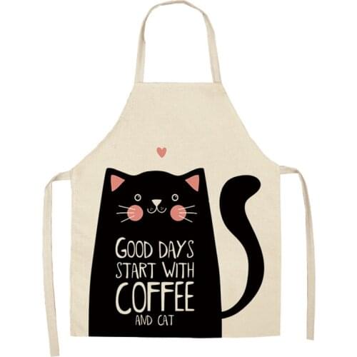 Black cat pattern Women kitchen apron Apron for hairdresser Woman kitchen apron Men kitchen apron goods for home kitchen barista