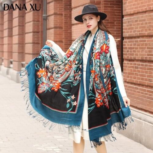 DANA XU Bufanda Mujer Wool Poncho Head Scarves Women Lady Carf And Warm Shawl Stoles Bandana Scarf Hijab Luxury Brand Pashmina