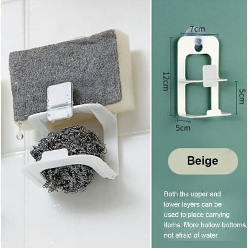 1PC Punch-free Double Layer Kitchen Sink Drain Rack Sponge Storage Holder Kitchen Sink Soap Rack Bathroom Accessories Organizer
