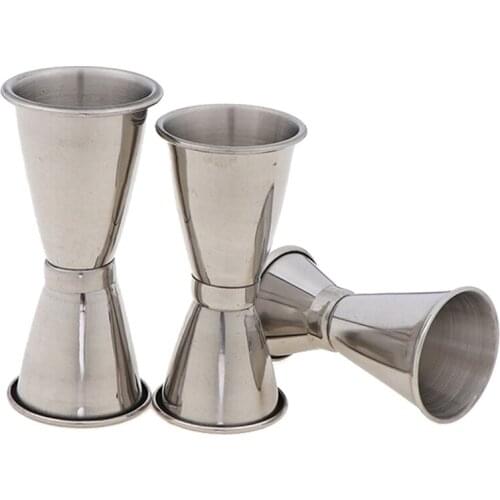 1PC Jigger Single Double Shot Cocktail Wine Short Measure Cup Drink Bar Party 30cc/15cc 40cc/20cc 50cc/30cc 3 Sizes