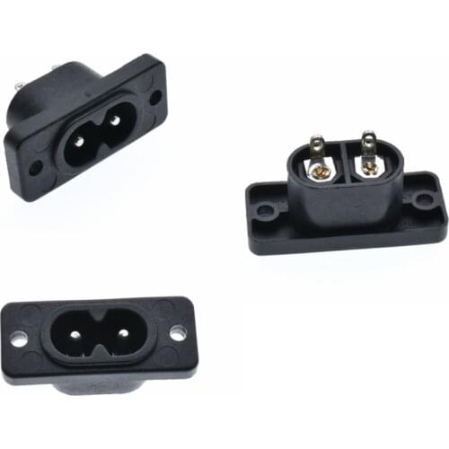 10pcs AC 250V 2.5A IEC320 C7 Socket Solder Cup Pins Power Connector