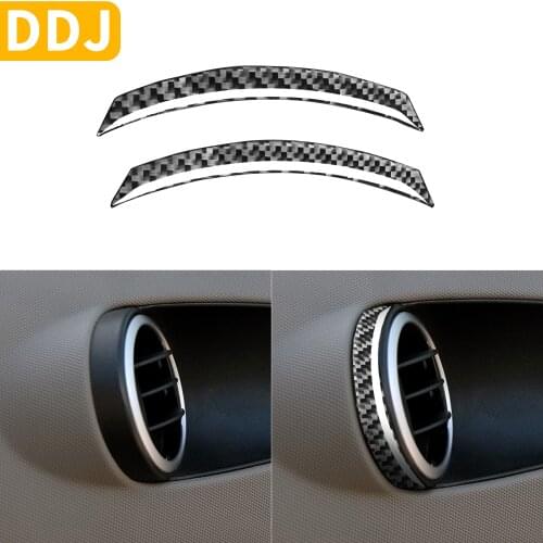 For Nissan 350Z Z33 Nismo 2003-2009 2Pcs Door Air Vent Outlet Trim Strips Carbon Cover Sticker Modified Decor Car Accessories