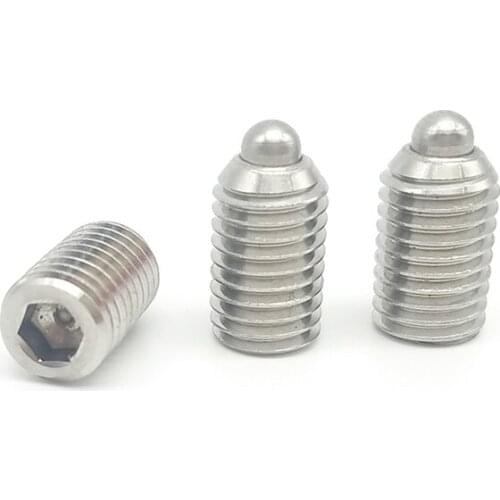 2pcs M8-M16 stainless steel Allen main body type positioning screw telescopic convex pin spring plunger bolt 15mm-22mm long