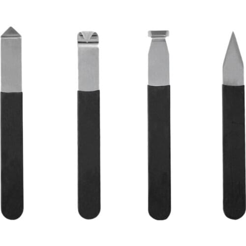 4 Pcs Pottery Tool Stainless Steel Carving Plastic Knife Clay Sculpture Hand Tool Craft Trim Artist Ceramic Tool Set