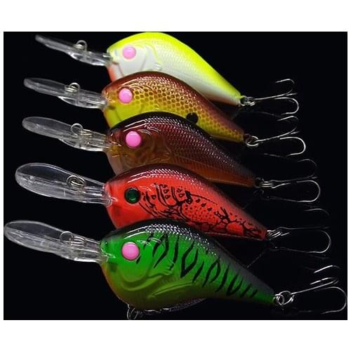 5Pcs Crankbait Slow Floating Jerkbait 10.5g 9.5cm Hard Vibration Bait With Long Tongue Swimbait Fish Killer