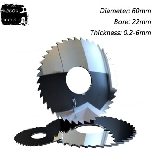 60mm Alloy Tungsten Steel Milling Cutter, 60mm x 22mm Carbide Circular Saw Blades Cutting Aluminum, Copper Metal, PVC. (0.2-6mm)